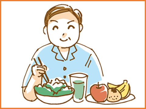 健康的な食事をしている男性のイラスト